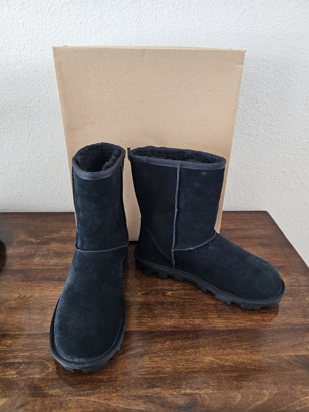 UGG Essential Short Black  Suede Boots